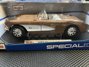 Maisto Special Edition 1/18 Diecast 1957 Chevy Corvette Convertible braun - Bild 1 von 7