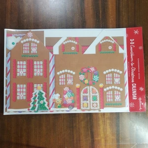 Calendario de Adviento 8x9x5" Papel 3D Pan de Jengibre Casa Navidad Cuenta Regresiva Decoración - Imagen 1 de 7