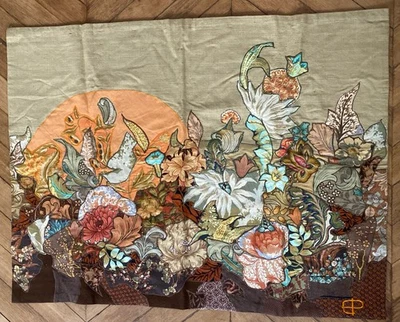 Grande Tenture  Patchwork  Murale / Artiste Élyane Pérel Signée  :  Fleurs - Photo 1/4