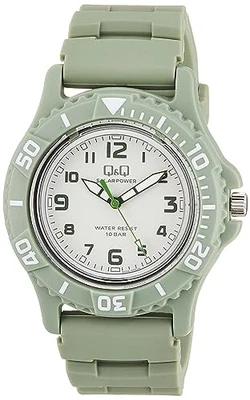 Reloj Solar Hombre Citizen Q&Q E02A-005VK Analógico 10 ATM Correa Uretano Verde Foto 1 de 4