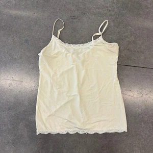 Vintage Y2K Jockey Spitzenbesatz verstellbare Träger creme Satin Camisole Tank Top L - Bild 1 von 5