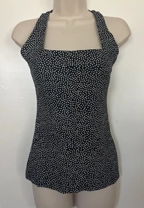 BuffBunny Revolution Tank Top EUC - Black Bossy Print - Workout Yoga Tanz - Bild 1 von 3