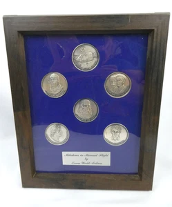 Milestones in Manned Flights 6 Framed Coins Da Vinci, Earhart, Wright, Lindberg - Picture 1 of 8