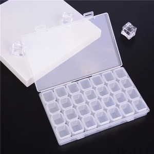 28 Slots Nail Art Storage Box Plastic Transparent Display Case Organizer Hol.GO - Picture 1 of 9