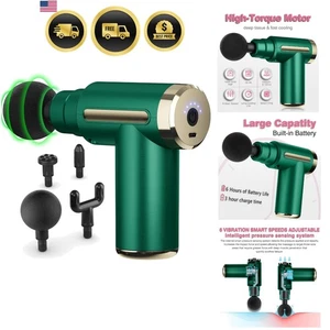 Pistola de masaje tejido profundo alivio del dolor mini portátil 6 velocidades 4 cabezales - Imagen 1 de 10
