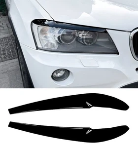 BMW X3 F25 2011-2013 Augenbrauen Scheinwerfer Eyelid Cover GLANZ SCHWARZ - Bild 1 von 7