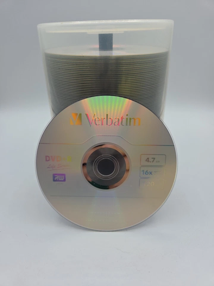 Verbatim Life Series DVD-R 16X 4.7GB 120 Min - 100 Pack Spindle Cake Box, Opened - Image 1 of 1