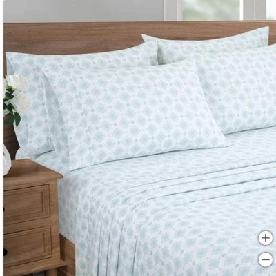 Juego de sábanas South Point Home Fashions azul multicolor 6 piezas medallón Bombay Foto 1 de 4