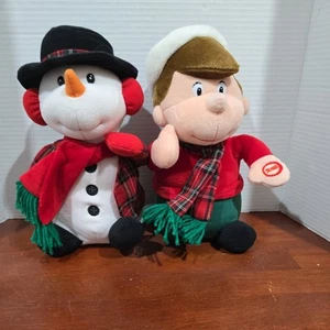 Avon Kids Sing-Along Snow Pals Plush Set Christmas Talking Snowman & Boy tested - Picture 1 of 12