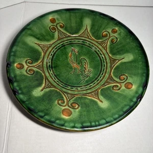 Vintage Mid Century Majolica Handmade Tito Ubeda Pottery Plate Wall Hanging 11” - Picture 1 of 18