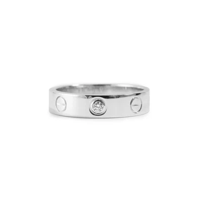 Anillo de amor Cartier de oro blanco de 18 quilates modelo pequeño 1 banda de diamantes Foto 1 de 4