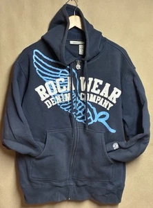 RocaWear Denim Company Hoodie Sweatshirt Size XL Extra Large Navy Blue Vintage - Picture 1 of 10