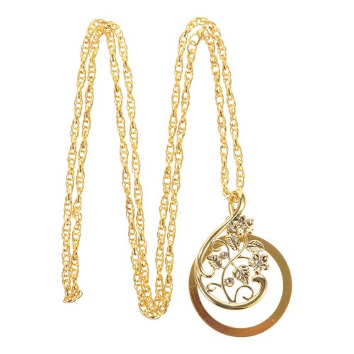 VETEMENTS Ciondolo Abbigliamento Floreale Miss Lente di Ingrandimento Lettura Portatile Monocolo Lente Collana