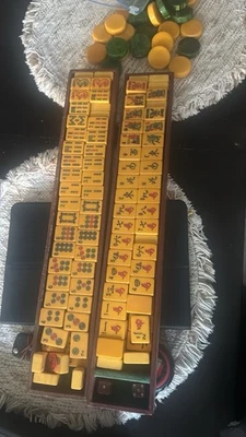 153 Vintage Bakelite Mahjong tiles set - Image 1 of 2
