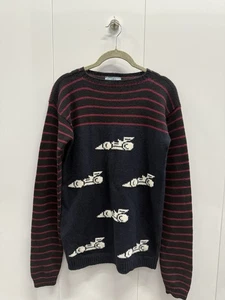 Men’s Prada Striped Race Car Wool Cashmere Blend 2016 Size 42 - Picture 1 of 9