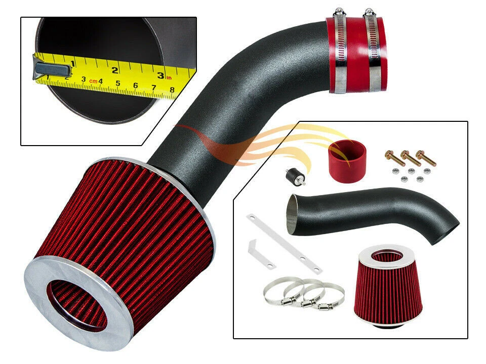 Kit de entrada de ar BCP RW VERMELHO para 97-03 Durango/Dakota 3.2/3.9/5.2/5.9 Ram + filtro - Imagem 1 de 1