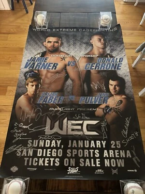 Póster de evento firmado WEC 38 vaquero cerrone Urijah Faber Jens polvo Foto 1 de 4