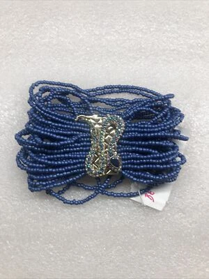Pulsera Betsey Johnson Betsey Azul Estrás Serpiente Cuentas Nueva Con Etiquetas Rara Foto 1 de 4
