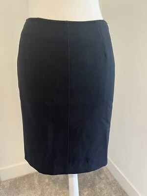 PIAZZA SEMPIONE Italian Black Wool Pencil Skirt Size IT 41 Size Small Waist 28" - Image 1 of 4