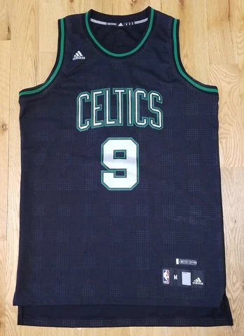 Celtics Rondo #9 NBA Limited Edition Adidas Black Green Checks Jersey Mens M Cover
