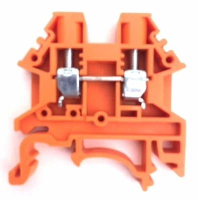 DIN Rail Terminal Blocks 100 Quantity DK4N-OR Orange Dinkle 10AWG Gauge 30A 600V - Image 1 of 3