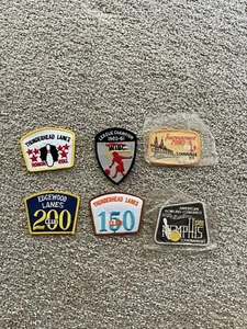 6 Vintage Patches League Bowling League Patches Embroidered - Picture 1 of 5