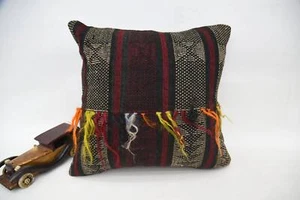 Personalized Pillow, Pillow for Sofa, Kilim Pillow Covers, 16"x16" Red Pillow - Picture 1 of 6