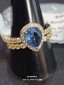 Bomb Party RG65675- It’s A Moment To Remember, Sz 10 Aquamarine Cubic Zirconia - Picture 1 of 4