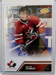 2013 Upper Deck Team Canada Signatures - Colten Teubert Autograph Auto Oilers
