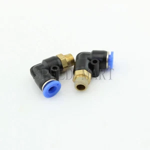 1/8 BSPT hilo macho 90 grados tubo de codo accesorios rápidos neumático 6 mm PL6-01 - Imagen 1 de 4