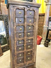 Antique Armoire, Rustic Cabinet, PRIMITIVE DOORS STORAGE, Eclectic Earthing 