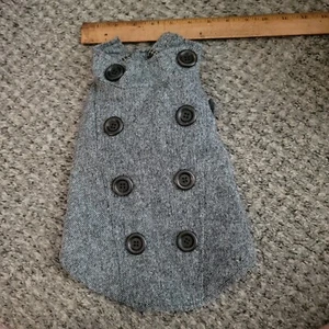 Dog Grey Sweater Dress With Big Black Button Size Small Classy Sassy - Picture 1 of 10