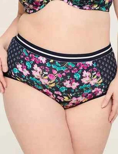 NEW Lane Bryant CACIQUE RADIANT FLOWERS MARITIME BLU FULL COTTON BRIEF 26 28 - Picture 1 of 2