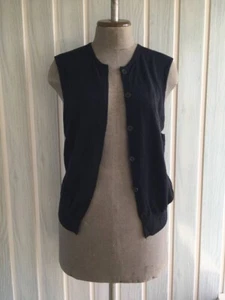 Dries Van Noten Women Black Wool Button Up Polyamide Classic Vest Size M - Picture 1 of 24