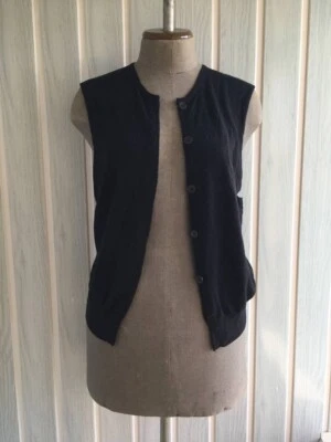 Dries Van Noten Women Black Wool Button Up Polyamide Classic Vest Size M - Image 1 of 4