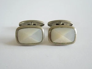 Vintage Manschettenknöpfe mit Perlmutt 9,6 g/1,9 x 1,3 cm - Bild 1 von 4