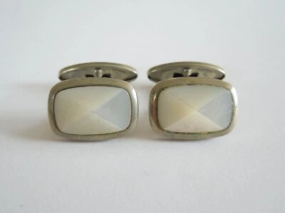 Vintage Manschettenknöpfe mit Perlmutt 9,6 g/1,9 x 1,3 cm - Bild 1 von 4