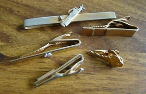Corbata Vintage Broches Hickok Swank Clip Barra Golf Masonic Shriner Tono Dorado - Imagen 1 de 6