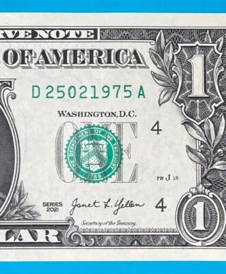 25 February 1975 : D 25021975 A BIRTHDAY Note $1 One Dollar Bill *Uncirculated* - Image 1 of 3