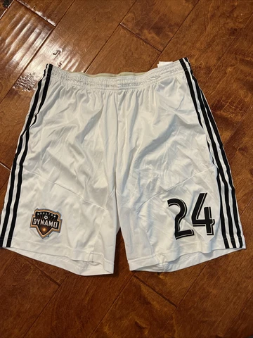 Adidas Houston Dynamo Soccer Shorts Player Issue #24 Size Large Climacool White Cover
