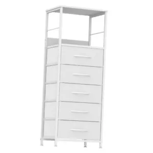 Small Dresser for Closet, Storage Tower with Drawers Dresser with 5 White - Picture 1 of 7