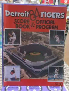 1984 Detroit Tigers Spielprogramm und Punktebuch gegen Indianer Trammel Whitaker - Bild 1 von 12