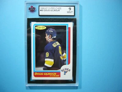 1986/87 O-PEE-CHEE NHL HOCKEY CARD #93 DOUG GILMOUR KSA 9 MINT 86/87 SHARP+ OPC - Image 1 of 2