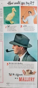 1948 Para hombre Mallory vacationer sombrero verde vintage anuncio de moda - Imagen 1 de 1