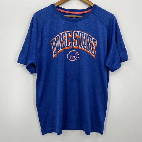 Knights Apparel Active T-Shirt Men's L Blue Boise State Broncos NCAA Short Sleev Cover