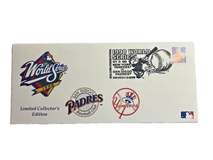 1998 MLB World Series Padres Envelope cache Vs. Yankees WS & Team logos - Picture 1 of 4