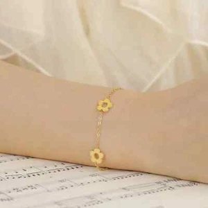 Lindo brazalete de flores de acero inoxidable para mujer Teamer joyería de acero - Imagen 1 de 8
