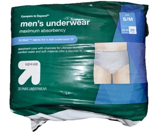 Up & Up Mens Underwear Diaper Small Medium 28-40 20 Count - Picture 1 of 2
