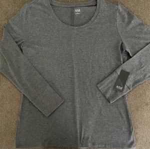 NUEVO CON ETIQUETAS Camisa Pullover Para Mujer a.n.a A New Approach Manga Larga Talla L ~ Gris  - Imagen 1 de 4
