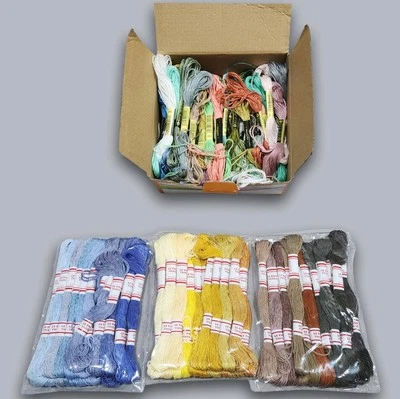 Embroidery Needlepoint Thread Lot, Assorted Colors, Approx. 90 Skeins, Cotton - Image 1 of 4